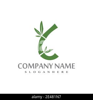 Il logo di bambù Modello icona vettore illustration design Illustrazione Vettoriale