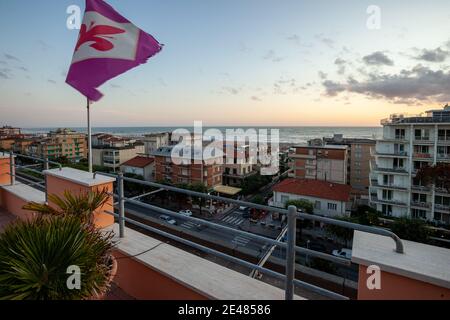 Veduta aerea del Lido di Camaiore. Italia Foto Stock