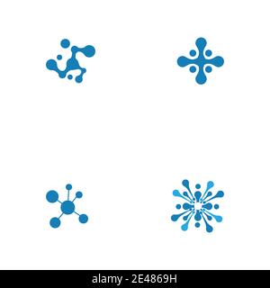 Impostare il modello di logo del simbolo della molecola disegno dell'illustrazione vettoriale Illustrazione Vettoriale