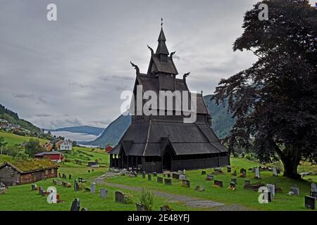 Chiesa in legno di Borgrund Norvegia Foto Stock