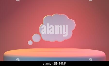 sfondo fatto di cerchi sulla platform.pink e luci blu grana carta Foto Stock