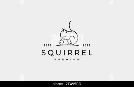 Scoiattolo monolina Logo vettore disegno Illustrazione Foto Stock