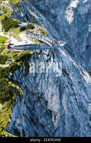 Alpspix, Osterfelder, Höllental, Garmisch zona classica, Garmisch-Partenkirchen, veduta aerea, Werdenfelser Land, Oberland, Baviera, Germania Foto Stock
