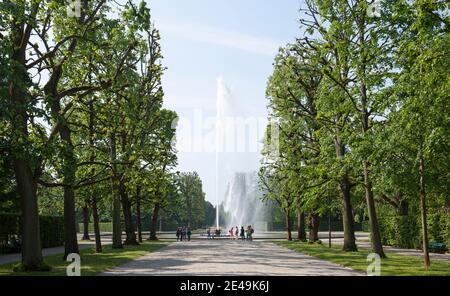 Herrenhausen Palace and Park, ampio giardino, Hannover Foto Stock