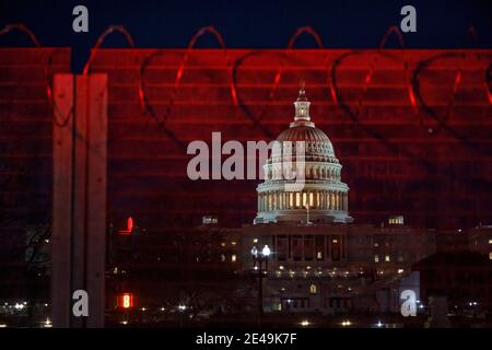 Sicurezza al Campidoglio il giorno dopo l'inaugurazione. Foto Stock