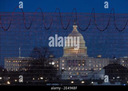 Sicurezza al Campidoglio il giorno dopo l'inaugurazione. Foto Stock