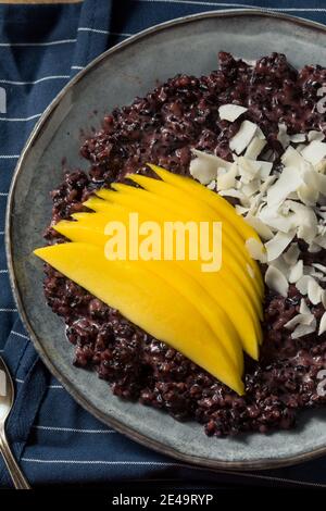 Riso al mango viola con latte di cocco fatto in casa Foto Stock