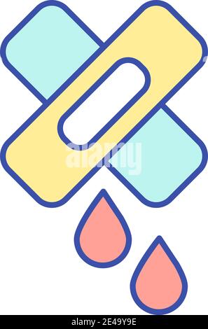 Icona colore RGB di primo soccorso Illustrazione Vettoriale