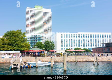 Lübeck, spiaggia, hotel Maritim, quartiere Travemünde, Mar Baltico, Ostsee (Mar Baltico), Schleswig-Holstein, Germania Foto Stock