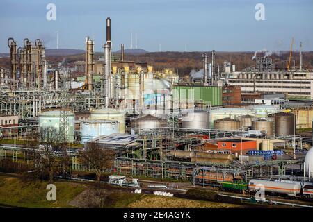 Oberhausen, zona Ruhr, Renania Settentrionale-Vestfalia, Germania - stabilimento OXEA Ruhrchemie di Oberhausen. Foto Stock