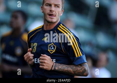 David Beckham torna alla la Galaxy per la sua prima partita in casa della stagione contro AC Milan. Home Depot Center, Los Angeles, California, USA il 19 luglio 2009. Foto di Lionel Hahn/AABACAPRESS.COM Foto Stock