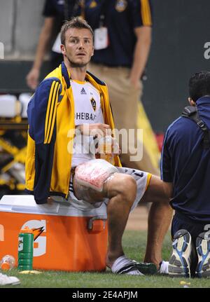 David Beckham torna alla la Galaxy per la sua prima partita in casa della stagione contro AC Milan. Home Depot Center, Los Angeles, California, USA il 19 luglio 2009. Foto di Lionel Hahn/AABACAPRESS.COM Foto Stock