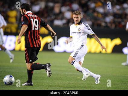 David Beckham torna alla la Galaxy per la sua prima partita in casa della stagione contro AC Milan. Home Depot Center, Los Angeles, California, USA il 19 luglio 2009. Foto di Lionel Hahn/AABACAPRESS.COM Foto Stock