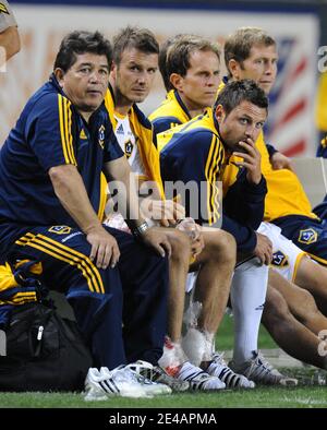 David Beckham torna alla la Galaxy per la sua prima partita in casa della stagione contro AC Milan. Home Depot Center, Los Angeles, California, USA il 19 luglio 2009. Foto di Lionel Hahn/AABACAPRESS.COM Foto Stock