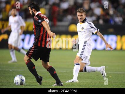 David Beckham torna alla la Galaxy per la sua prima partita in casa della stagione contro AC Milan. Home Depot Center, Los Angeles, California, USA il 19 luglio 2009. Foto di Lionel Hahn/AABACAPRESS.COM Foto Stock