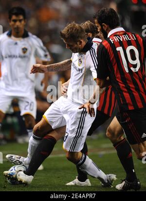 David Beckham torna alla la Galaxy per la sua prima partita in casa della stagione contro AC Milan. Home Depot Center, Los Angeles, California, USA il 19 luglio 2009. Foto di Lionel Hahn/AABACAPRESS.COM Foto Stock