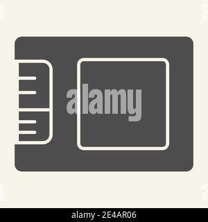 Icona dell'unità SSD. Immagine vettoriale di archiviazione isolata in bianco. Design in stile glifo della memoria, progettato per il Web e le applicazioni. EPS 10. Illustrazione Vettoriale
