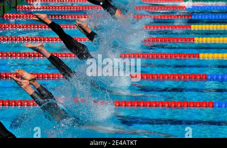 Atmosfera durante la serie al 13° Campionato del mondo di nuoto 'Fina', a Roma, Italia, il 26 luglio 2009. Foto di Christophe Guibbaud/Cameleon/ABACAPRESS.COM Foto Stock