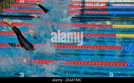 Atmosfera durante la serie al 13° Campionato del mondo di nuoto 'Fina', a Roma, Italia, il 26 luglio 2009. Foto di Christophe Guibbaud/Cameleon/ABACAPRESS.COM Foto Stock