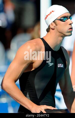 Michael Phelps degli Stati Uniti che nuotano nelle manche di 200 metri Freestyle ai Campionati mondiali di nuoto FINA di Roma, Italia, il 27 luglio 2009. Foto di Henri Szwarc/ABACAPRESS.COM Foto Stock