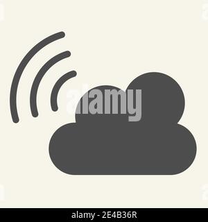 Icona Wi-fi del cloud. Illustrazione del vettore di connessione isolata in bianco. Design in stile glifo per il cloud computing, progettato per il Web e le applicazioni. EPS 10. Illustrazione Vettoriale