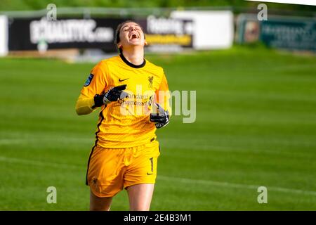 Lewes, Regno Unito. 24 gennaio 2021. Rachel legge (Liverpool 1) prima della partita del Campionato Femminile tra Lewes e Liverpool alla Dripping Pan di Lewes. Credit: SPP Sport Press Photo. /Alamy Live News Foto Stock