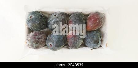 Fichi freschi in scatola di cartone, São Paulo, Brasile Foto Stock