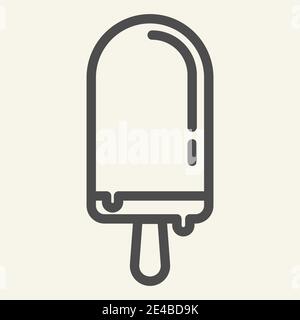 Icona della linea di gelato. Illustrazione vettoriale dessert isolata su bianco. Possicle Outline Style design, progettato per il web e le app. EPS 10. Illustrazione Vettoriale