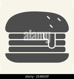 Icona Humburger Solid. Illustrazione vettoriale Burger isolata su bianco. Design in stile glifo, progettato per il Web e le applicazioni. EPS 10. Illustrazione Vettoriale