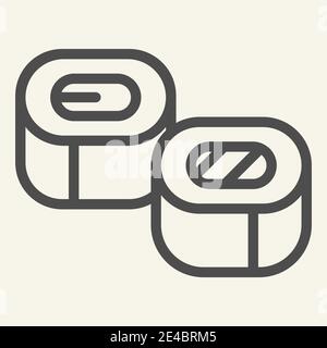 Icona della linea sushi. Illustrazione vettoriale della cucina asiatica isolata su bianco. Design in stile outline di pesce, progettato per il Web e le applicazioni. EPS 10. Illustrazione Vettoriale