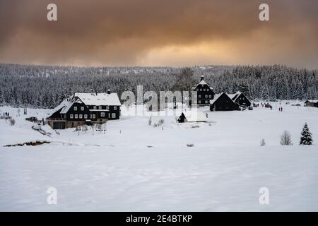 Inverno nelle montagne di Jizera Foto Stock