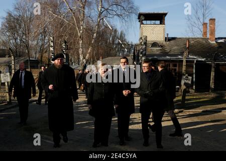 OSWIECIM, POLONIA - 6 DICEMBRE 2019: Visita di Angela Merkel all'ex campo di concentramento nazista Auschwitz-Birkenau. Foto Stock