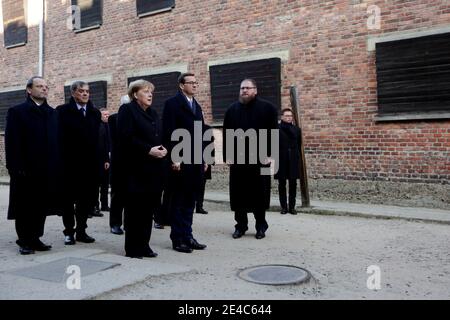 OSWIECIM, POLONIA - 6 DICEMBRE 2019: Visita di Angela Merkel all'ex campo di concentramento nazista Auschwitz-Birkenau. Foto Stock