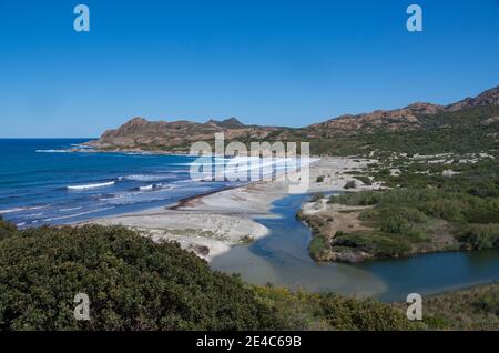Vista sul delta dell'Ostricone sull'isola francese di Corsica Foto Stock