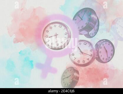 Orologio biologico, illustrazione concettuale. Foto Stock