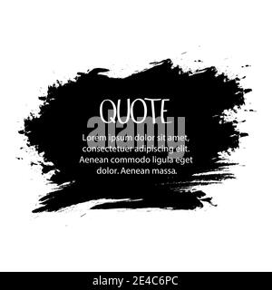 Pennello nero vettoriale su sfondo chiaro. Grunge verniciato a mano. Disegno artistico di un luogo per testo, citazioni, informazioni, nomi di società. Illu. Vettore Illustrazione Vettoriale