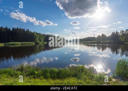 Zdirynad Doubravou (Zdiretz), bacino idrico di Janus a Vysocina, Regione Hochland, Ceco Foto Stock