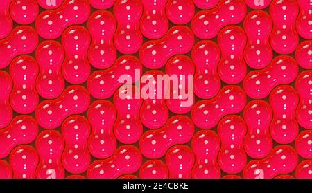 Metaball rosso con motivo senza cuciture. illustrazione 3d. Foto Stock