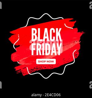 Black friday vendita su testo su watercolor arte pennello vernice astratta sfondo. Banner di vendita e promozione. Illustrazione Vettoriale