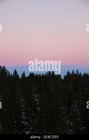 Escursione alla Hohen Kranzberg (1397 m), alba, Germania, Baviera, alta Baviera, Werdenfelser Land, Alpi bavaresi, Mittenwald, Alpi Karwendel Foto Stock