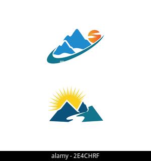Icona di montagna modello Logo illustrazione vettoriale design Illustrazione Vettoriale