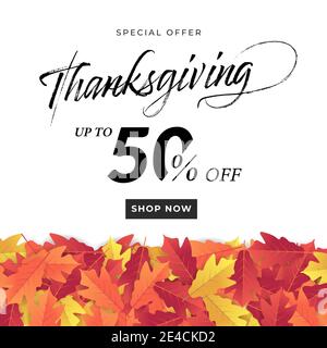 Modello di banner per il giorno del ringraziamento. Illustrazione Vettoriale