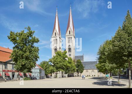 Germania, Sassonia-Anhalt, Halberstadt, Cattedrale di Santo Stefano e Sisto, Gotica, Alto Gotica, tardo Gotica Foto Stock