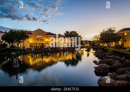 Blackhawk Plaza al Blue Hour Foto Stock