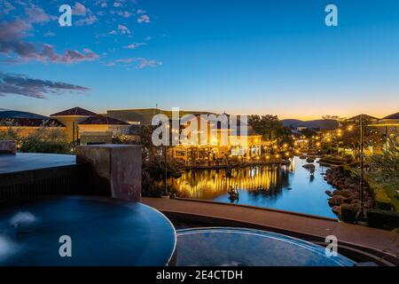 Blackhawk Plaza al Blue Hour Foto Stock