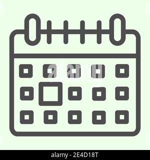 Icona della linea del calendario. Office mese data planner contorno stile pittogramma su sfondo bianco. Organizzatore di eventi importanti o pianificazione per il concetto mobile Illustrazione Vettoriale