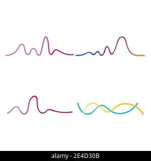 Impostare il modello di disegno illustrazione vettoriale delle onde sonore Illustrazione Vettoriale
