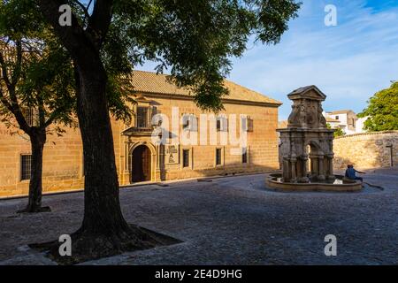 Fuente de Santa Maria in Piazza Santa Maria, Seminario de San Felipe Neri Università Internazionale di Andalusia Antonio Machado. Baeza, UNESCO mondo H Foto Stock