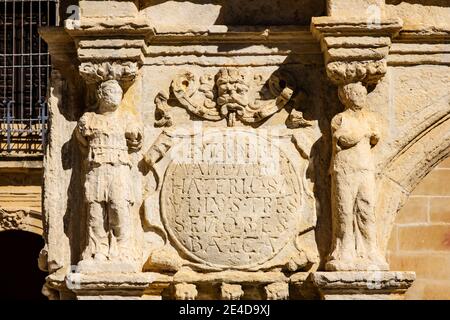 Fuente de Santa Maria in Piazza Santa Maria. Baeza, patrimonio dell'umanità dell'UNESCO. Provincia di Jaen, Andalusia, Spagna meridionale Europa Foto Stock