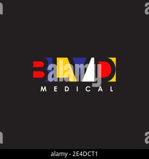 Amato design del logo medico con l'abbreviazione di BLVD template Illustrazione Vettoriale